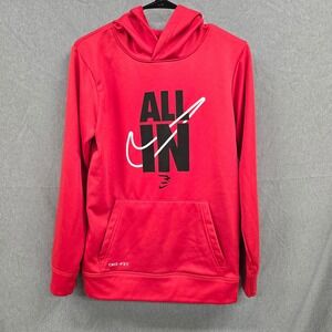 Nike 3 Brand Russell Wilson Boys XL Red All In Dri-FIT Pullover Hoodie Graphic